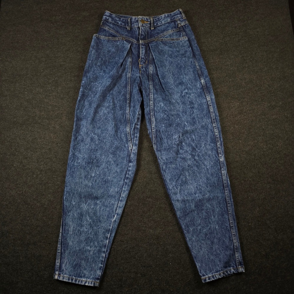 Vtg Guess Pleated Jeans Acid Wash High Waist Tapered USA Made Sz 30 (Fits 26x30)